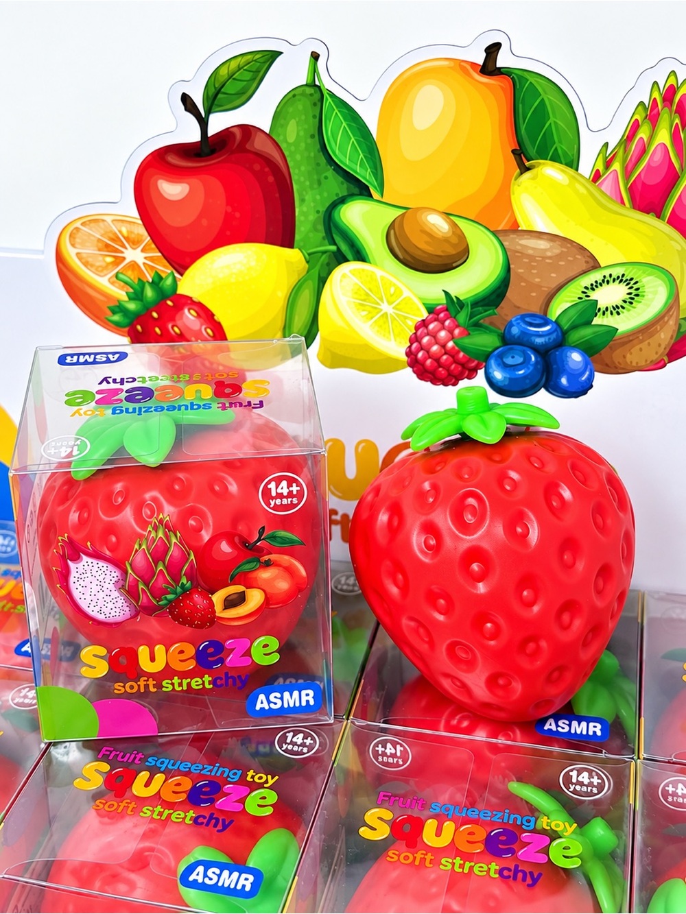 CRUNCHY Strawberry Squishy Squeeze Toy NEW
